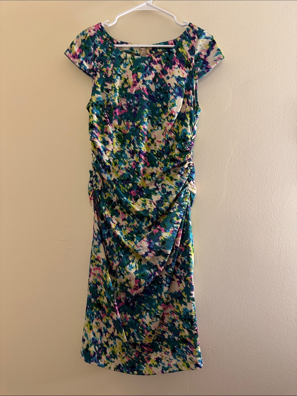 TRACY REESE T Dappled Oasis Ruched Silk Dress